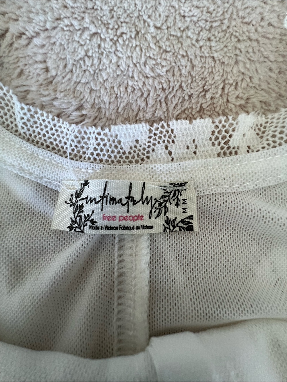 NWT Free People Intimately Cream Lace-Detail Top - Picture 7 of 9